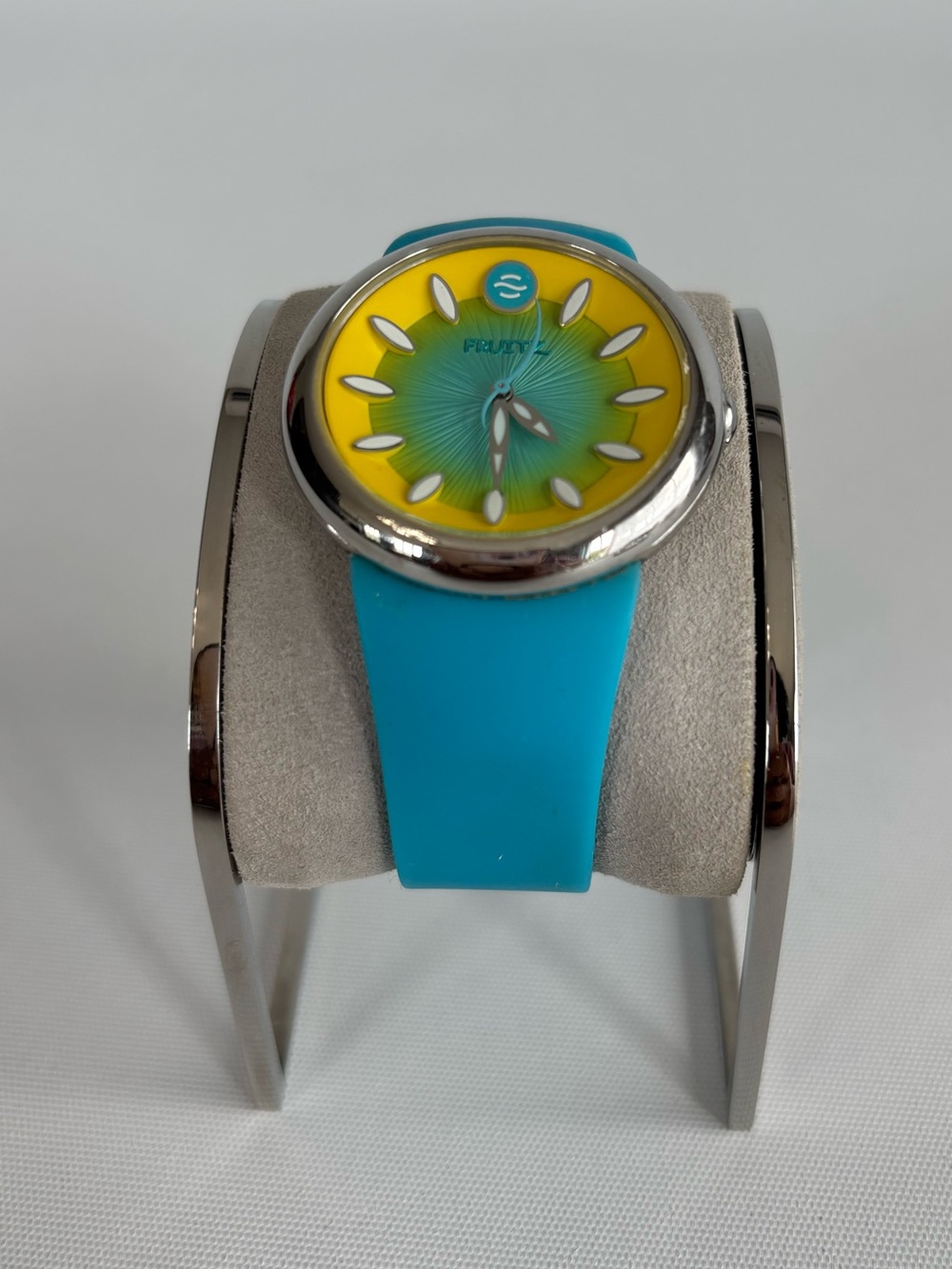 Philip Stain Fruitz watch yellow-blue Dial, silver-Tone with blue Strap